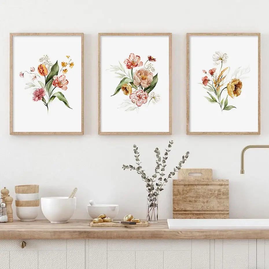 Green Gold Botanical Canvas Poster