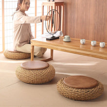 Natural Rattan Round Ottoman