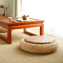 Natural Rattan Round Ottoman