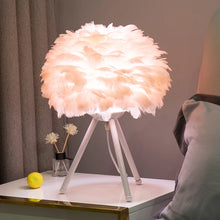Feather Accent Bedroom Table Lamp