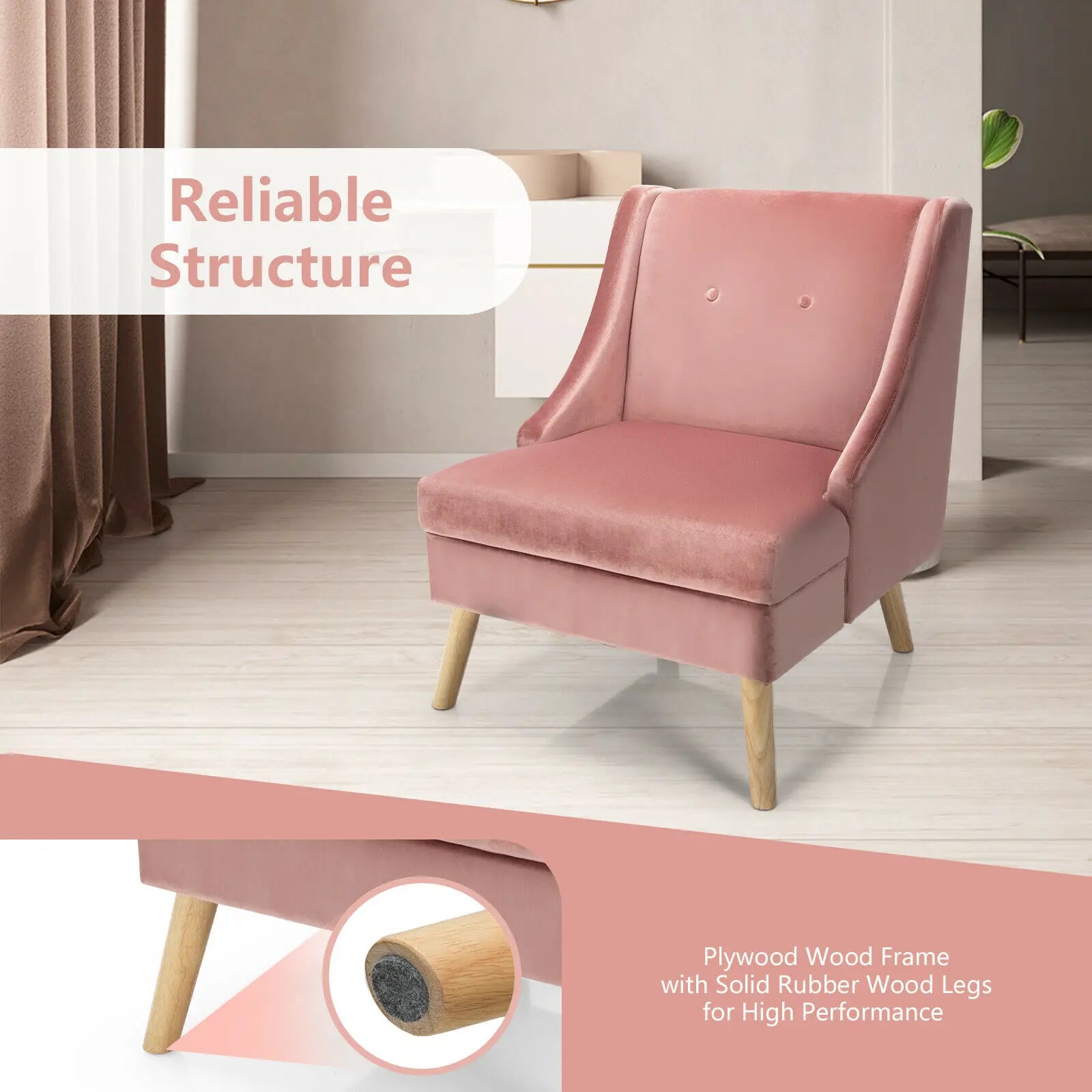 Velvet Swoop Arm Accent Chair