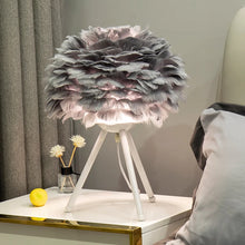 Feather Accent Bedroom Table Lamp