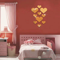 LOVE Acrylic Mirror Wall Decals - 10-Piece Decorative Set