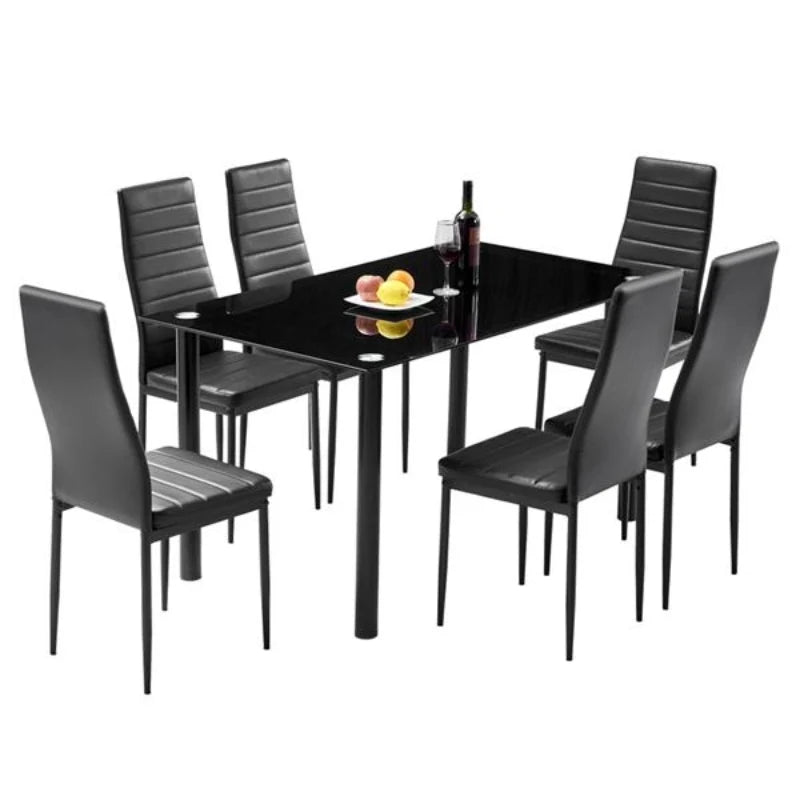 Tempered Glass Modern Dining Set