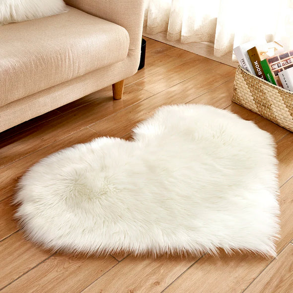 Heart Shape Fluffy Mat