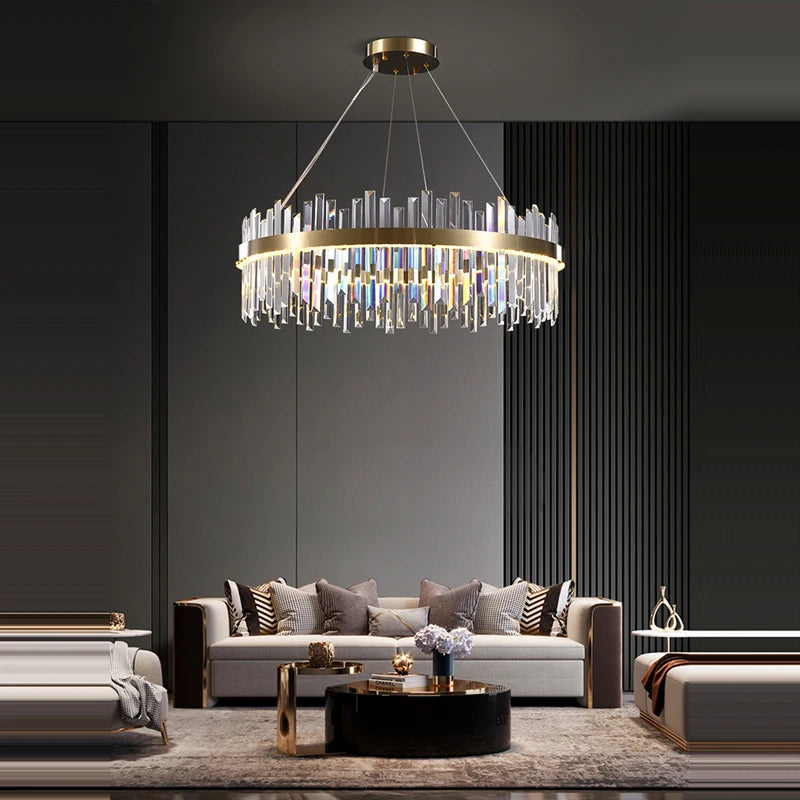 Crystal LED Dimmable Chandelier - Oval 150cm Stainless Steel