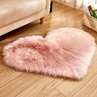 Heart Shape Fluffy Mat - Soft Polyester Geometric Design 70x90cm