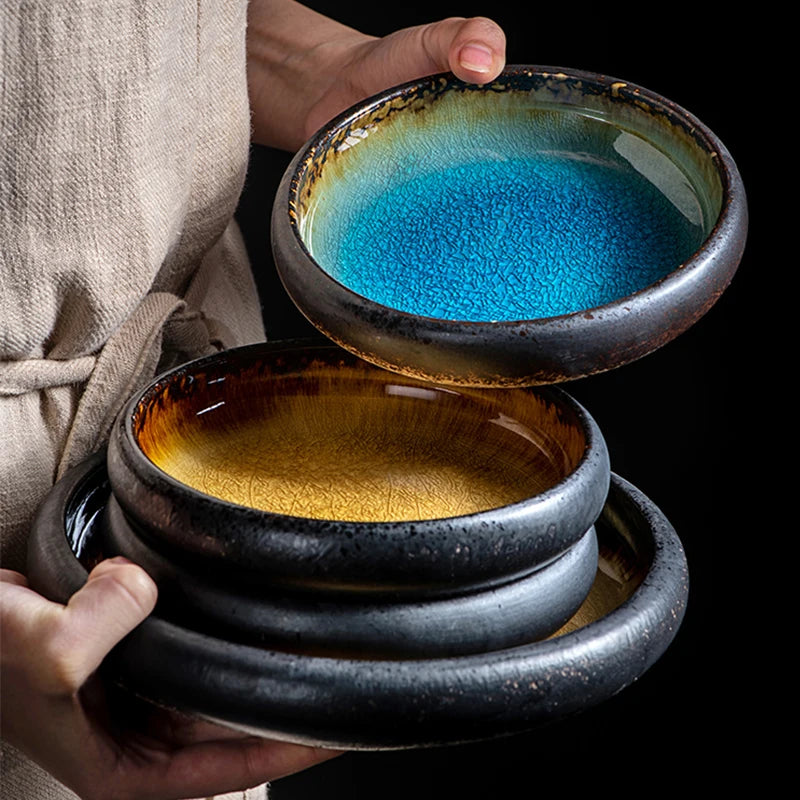 Split Glaze Ceramic Plate