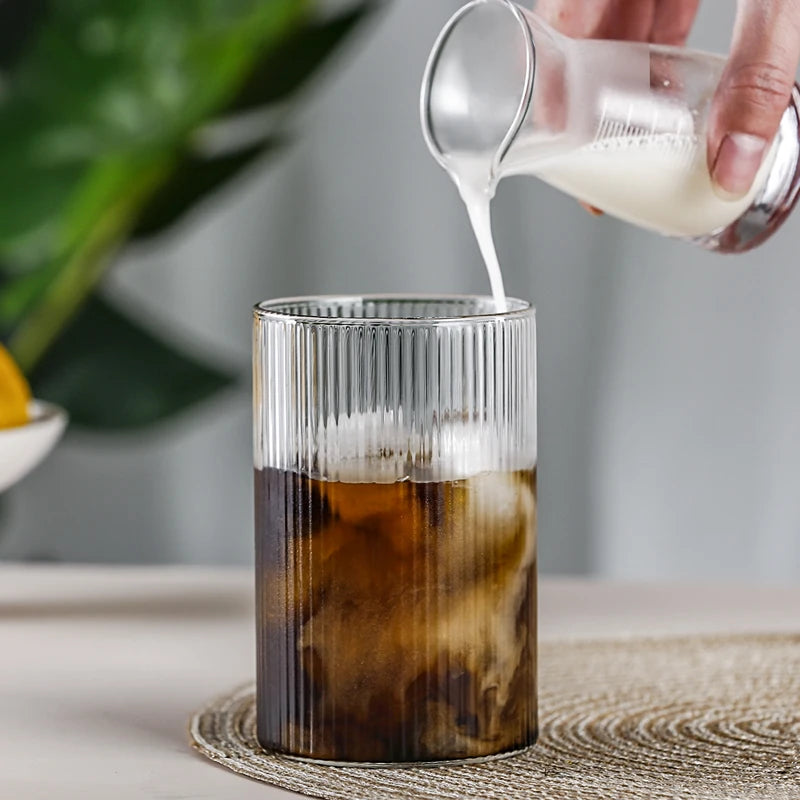 Striped Heat-Resistant Glass - 450ML Modern Drinkware