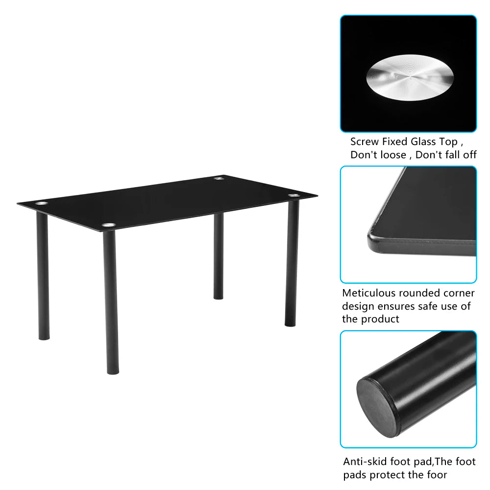 Tempered Glass Modern Dining Set