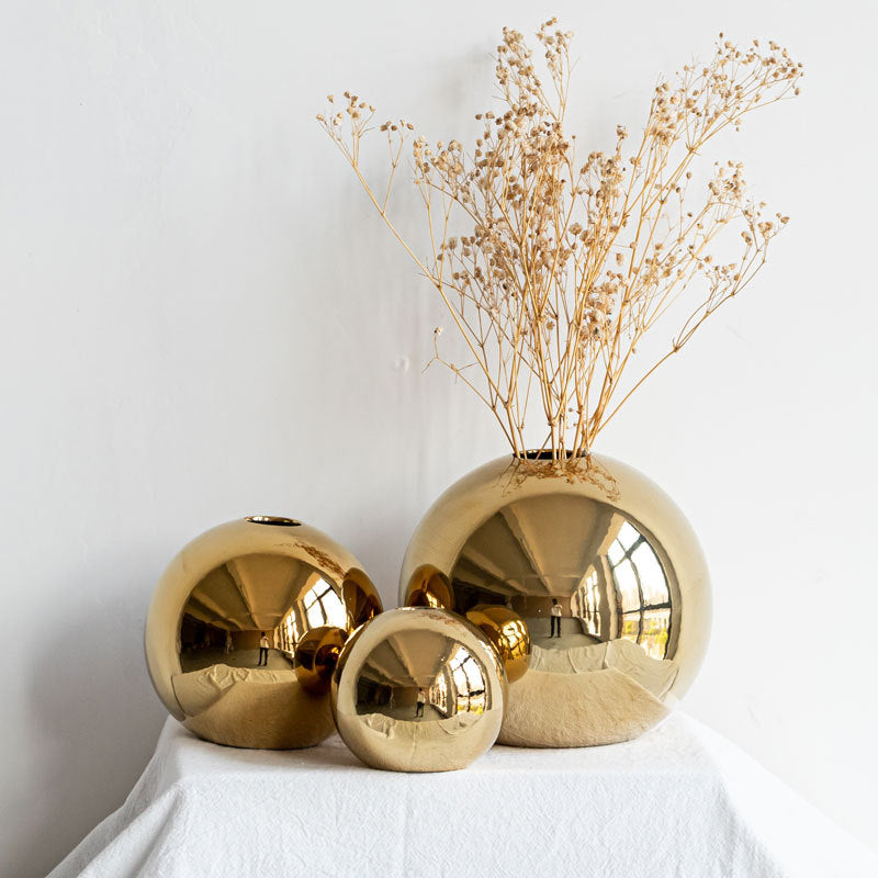 Retro Iron Golden Flower Vase