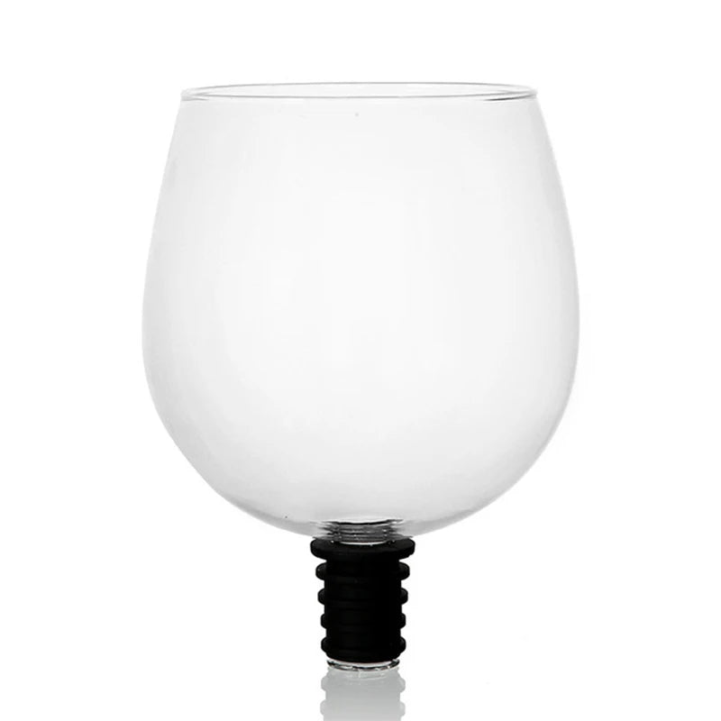 Drinking Directly from Bottle Wine Glass - Novelty Clear Design