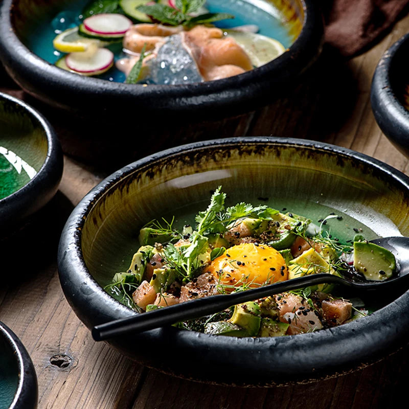 Split Glaze Ceramic Plate