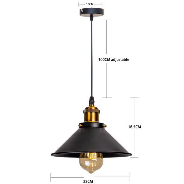 Black Vintage Industrial Pendant Light