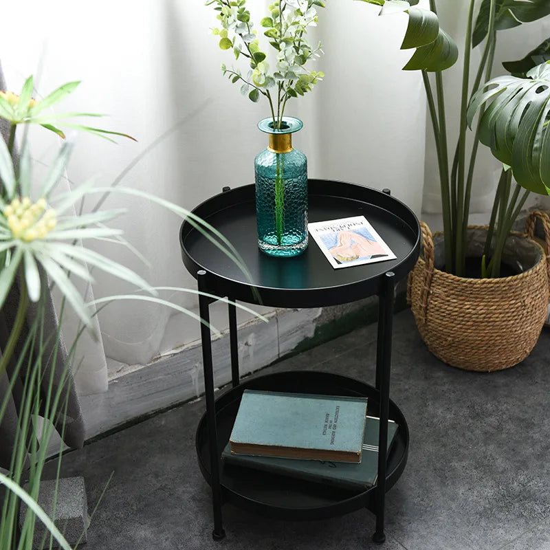 Iron Double Layer Small Coffee Table