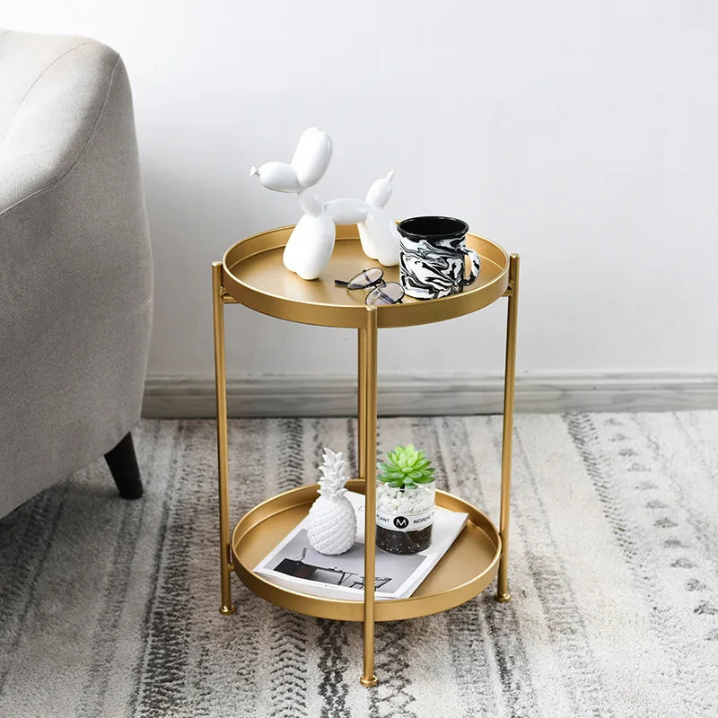 Iron Double Layer Small Coffee Table