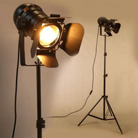 Industrial Retro Tripod Floor Lamp - Black Metal Standing Light