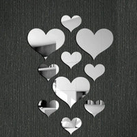 LOVE Acrylic Mirror Wall Decals - 10-Piece Decorative Set