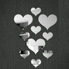 10Pcs/Set Acrylic LOVE Decorative Mirrors Wall Sticker