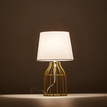 White Metal Fabric Table Lamp