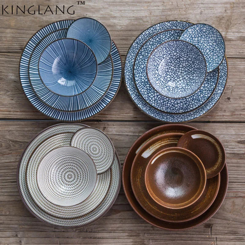 Seven-Piece Japanese Ceramic Dinner Set
