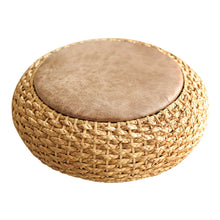 Natural Rattan Round Ottoman