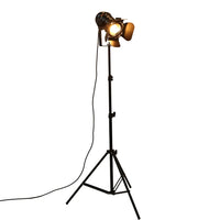 Industrial Retro Tripod Floor Lamp - Black Metal Standing Light