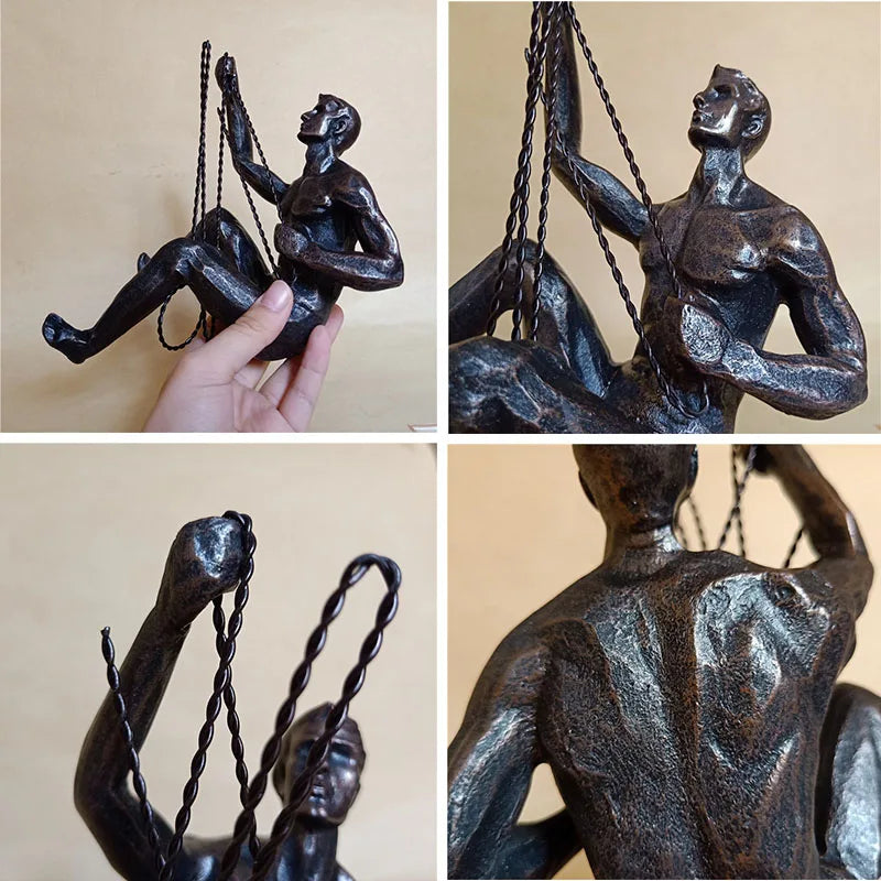 Rock Climbing Figures - Resin Adventure Sculpture Set
