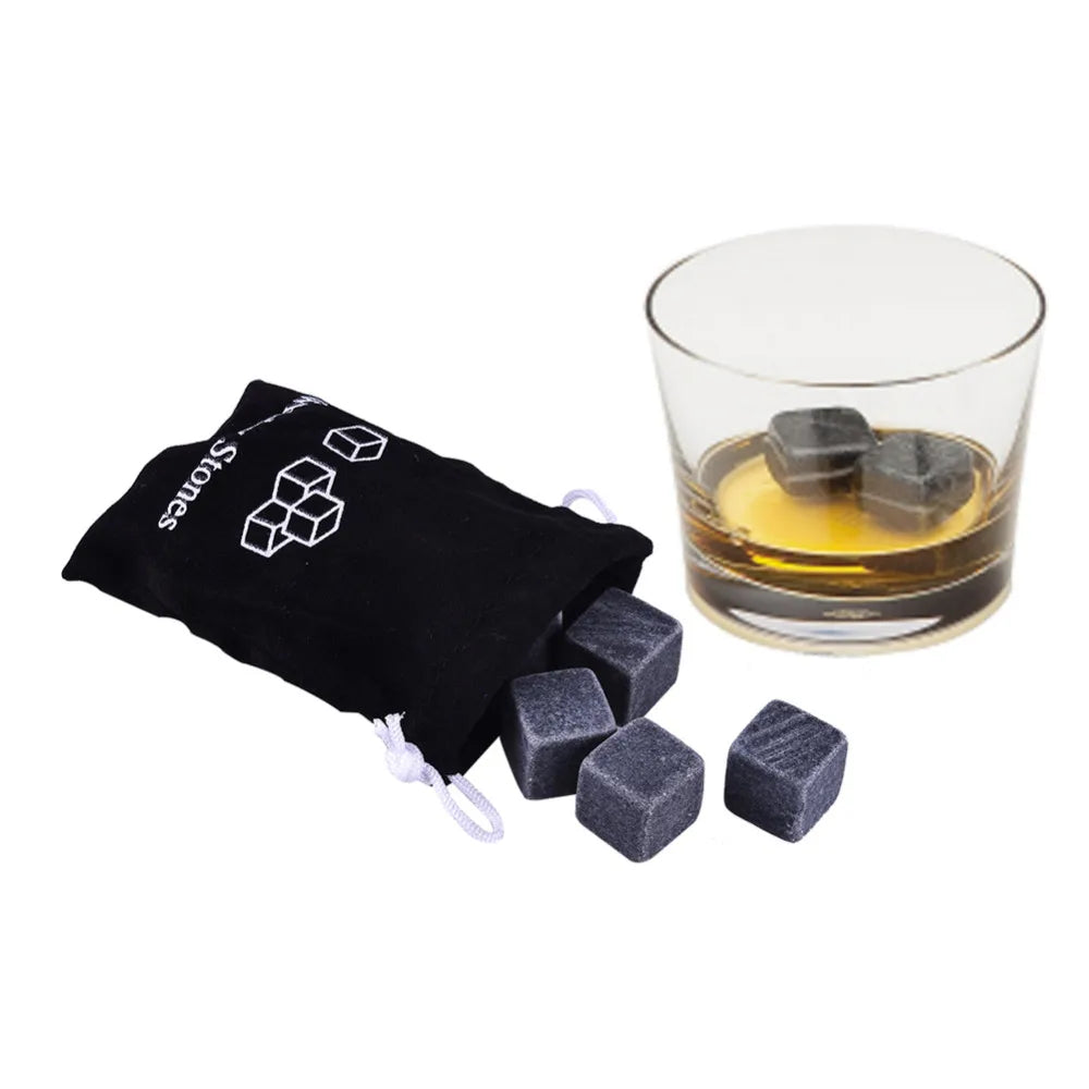 Six-Piece Reusable Whiskey Stone Set