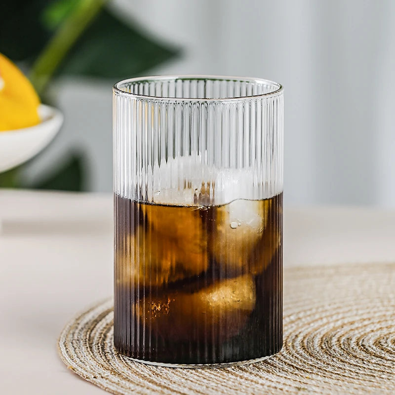 Striped Heat-Resistant Glass - 450ML Modern Drinkware