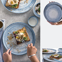 Western Style Ceramic Round Plate - Classic Eco-Friendly Design