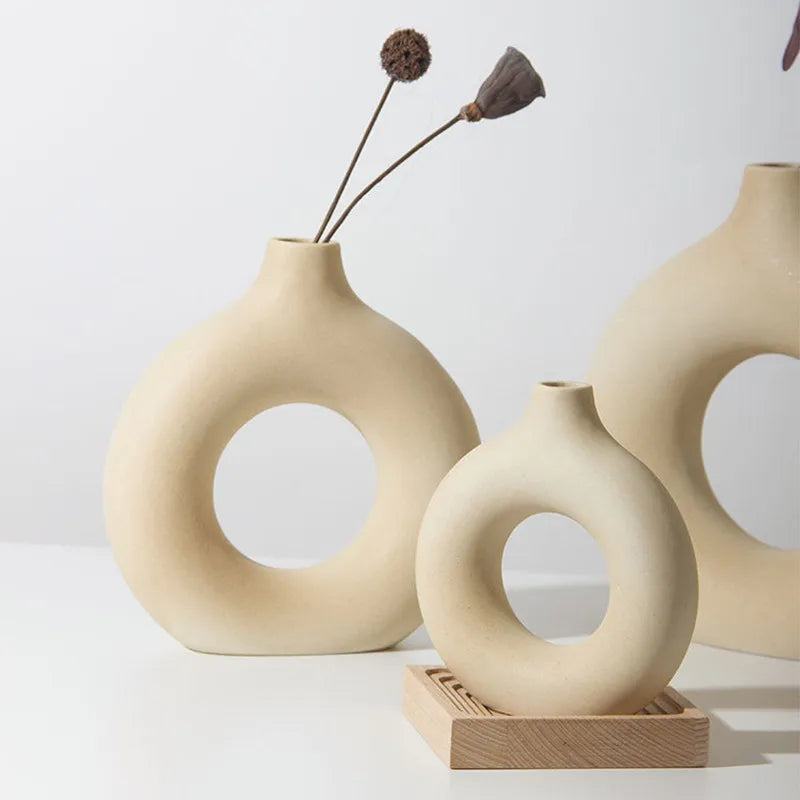 Circular Hollow Porcelain Vase