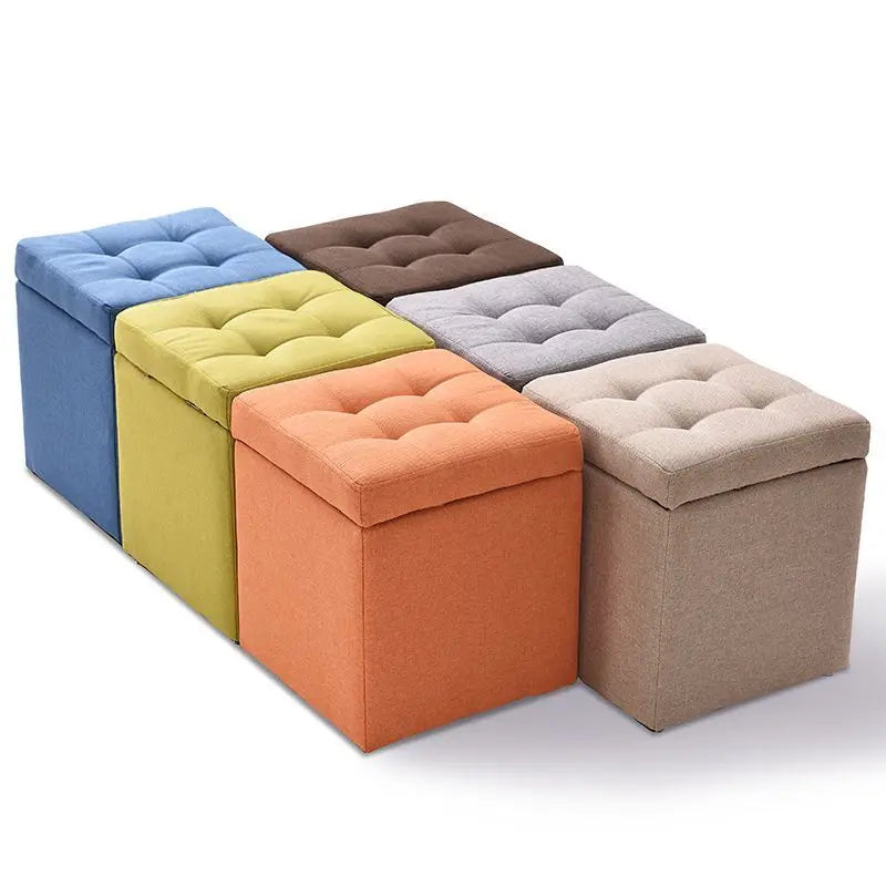 Compact Synthetic Leather Ottoman