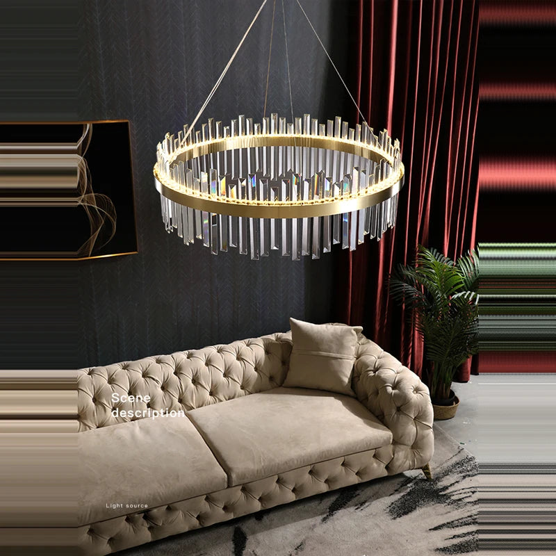 Oval Crystal Dimmable Chandelier