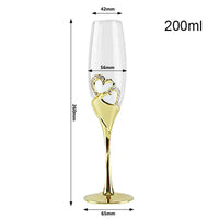 200ML Crystal Wine Glasses - Elegant Golden Finish Set