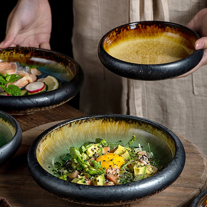 Split Glaze Ceramic Plate