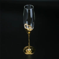 200ML Crystal Wine Glasses - Elegant Golden Finish Set