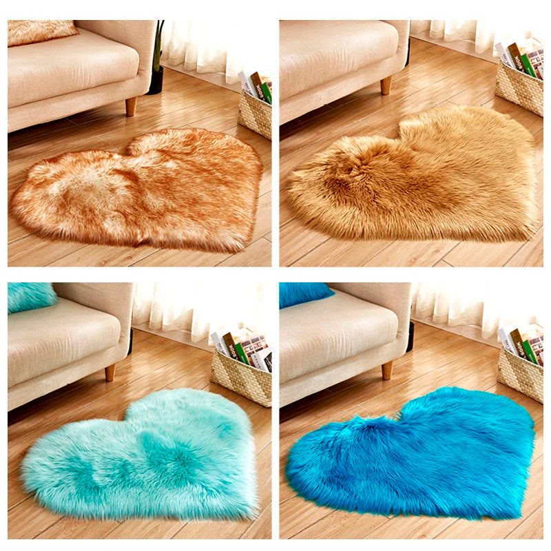 Heart Shaped Fluffy Mat