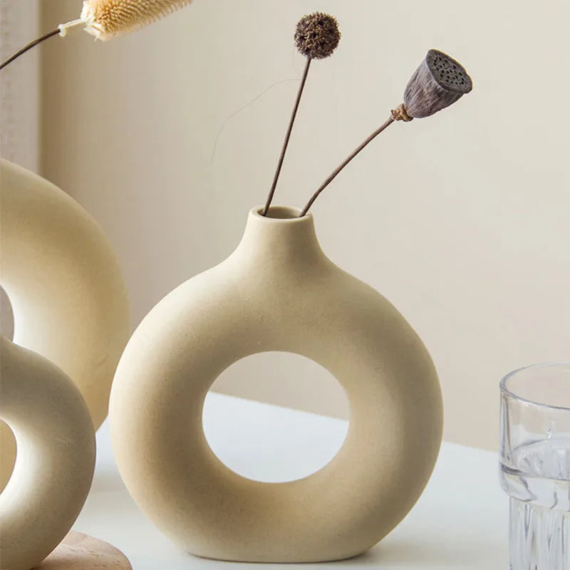 Circular Hollow Porcelain Vase