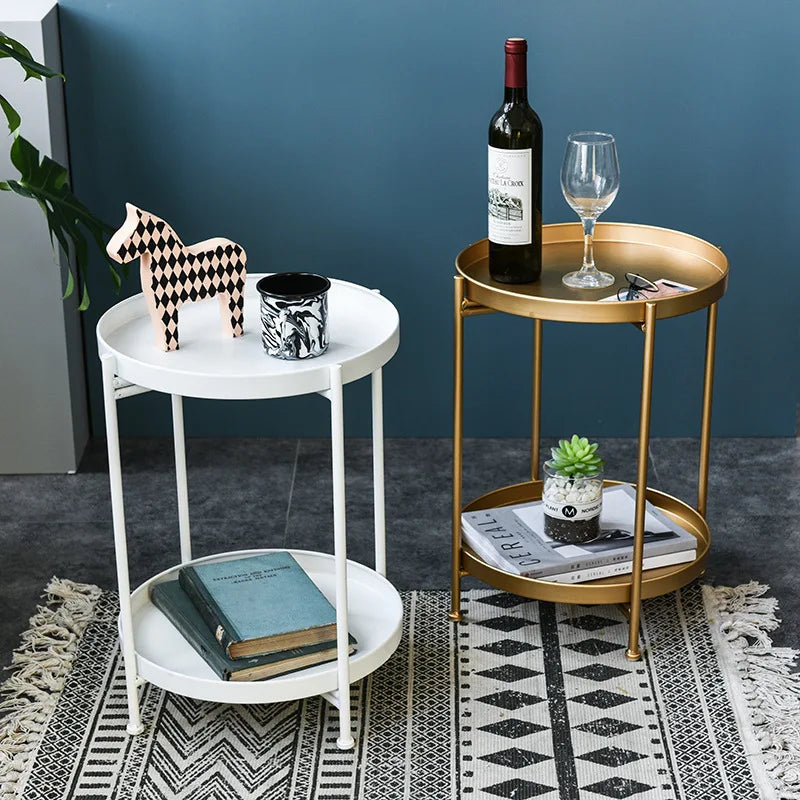 Iron Double Layer Small Coffee Table