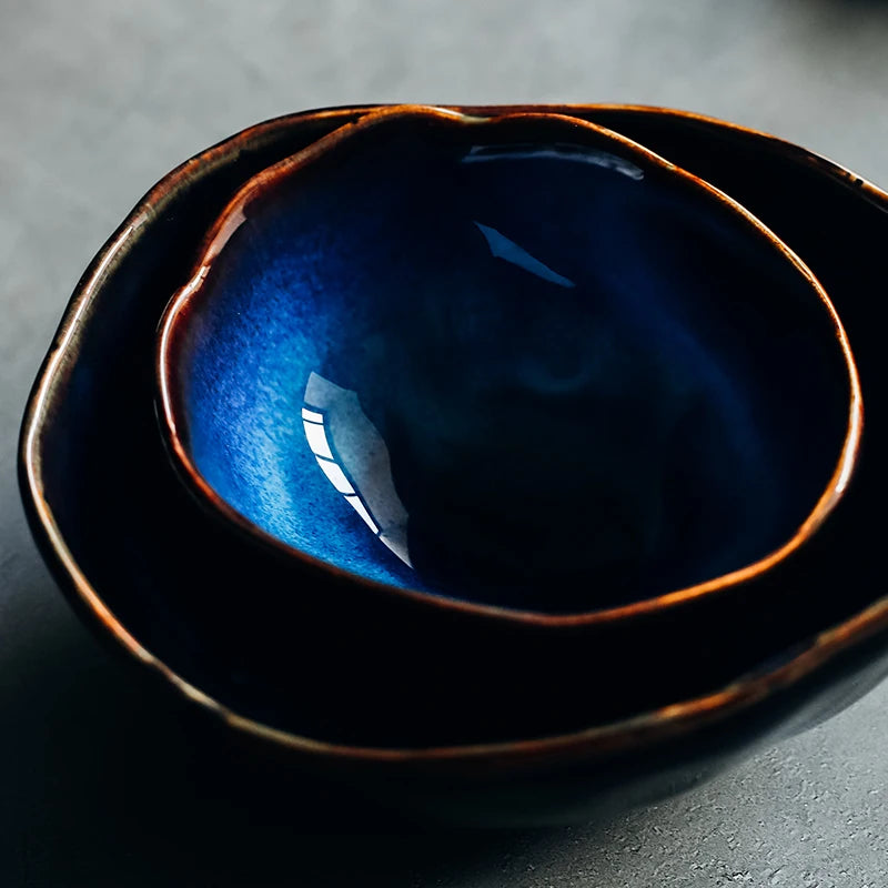 Blue Irregular Ceramic Dinner Set