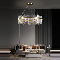 Crystal LED Dimmable Chandelier - Oval 150cm Stainless Steel