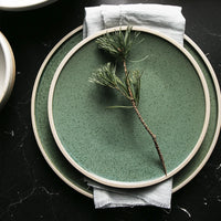 Mint Color Ceramic Dinner Plate - Fresh Eco-Friendly Design