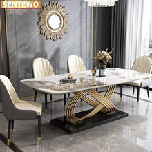 Italian Marble Dining Table Set