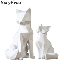 Geometric White Fox Statue