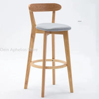 Solid Wood Bar Stool - Premium Upholstered Counter Stool with Nordic Design