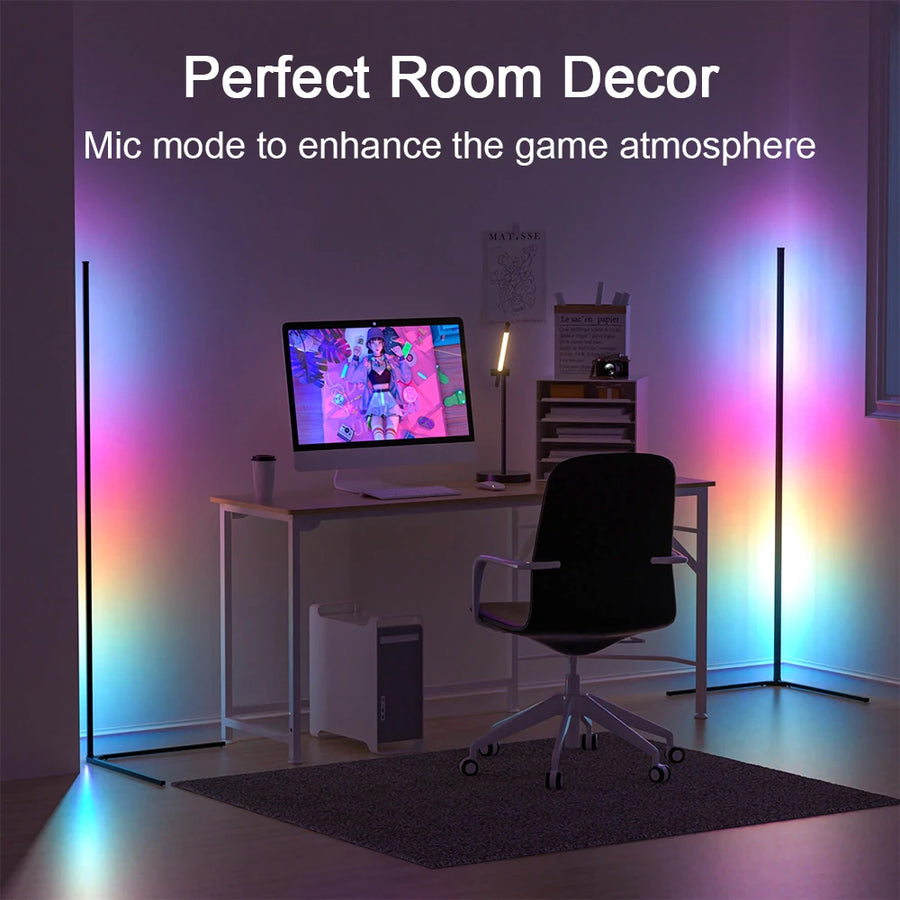 LED Floor Lamp with Remote Control - Music Sync RGB Color Changing Light
