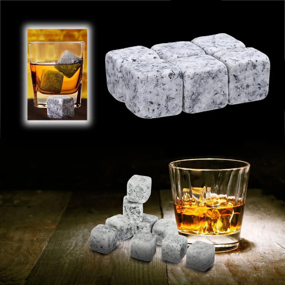 Six-Piece Reusable Whiskey Stone Set