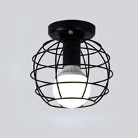 Retro Industrial Pendant Light - Black Metal E27 LED