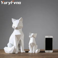 Geometric White Fox Statue